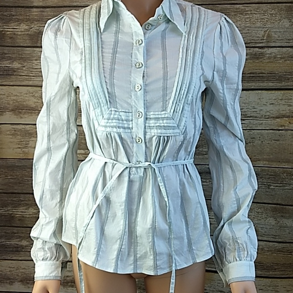 Dolce & Gabbana White Striped Blouse